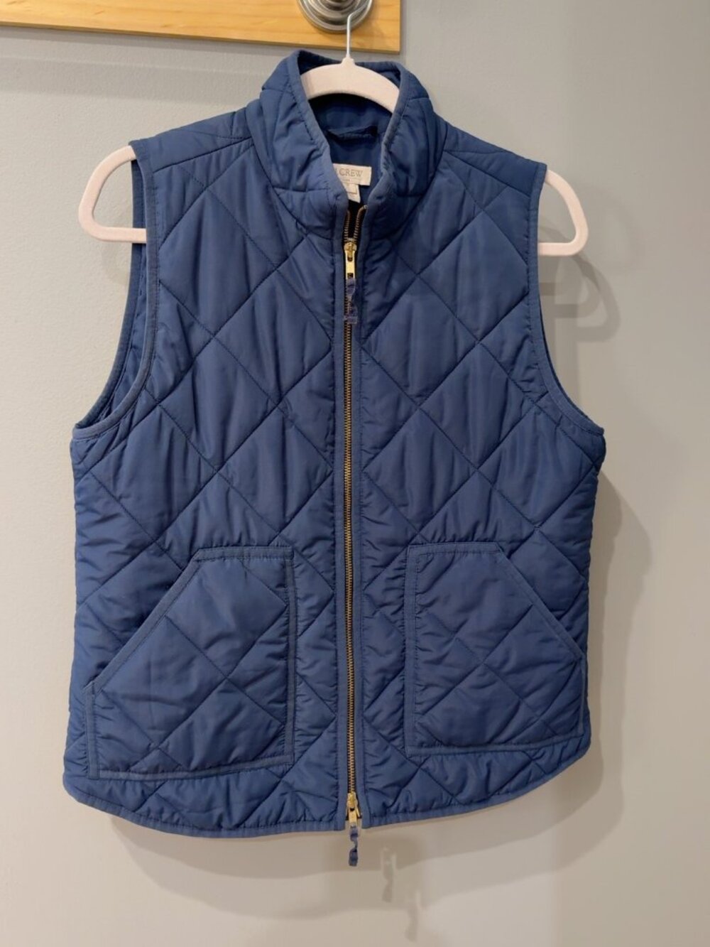 J.Crew Quilted Puffer Vest, Navy, Women's Medium